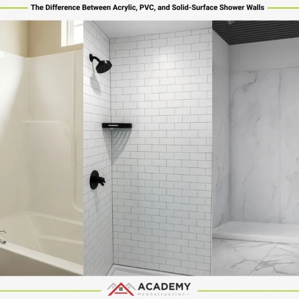 The Difference Between Acrylic, PVC, and Solid-Surface Shower Walls