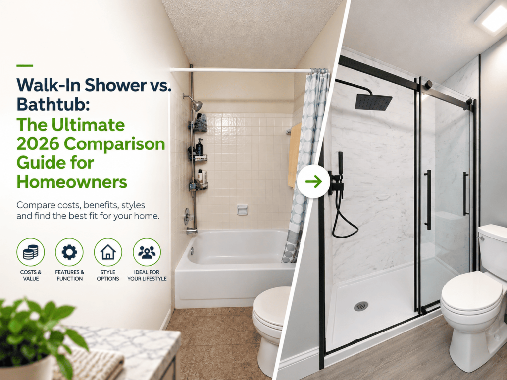 Walk-In Shower vs. Bathtub The Ultimate 2026 Comparison Guide for Homeowners