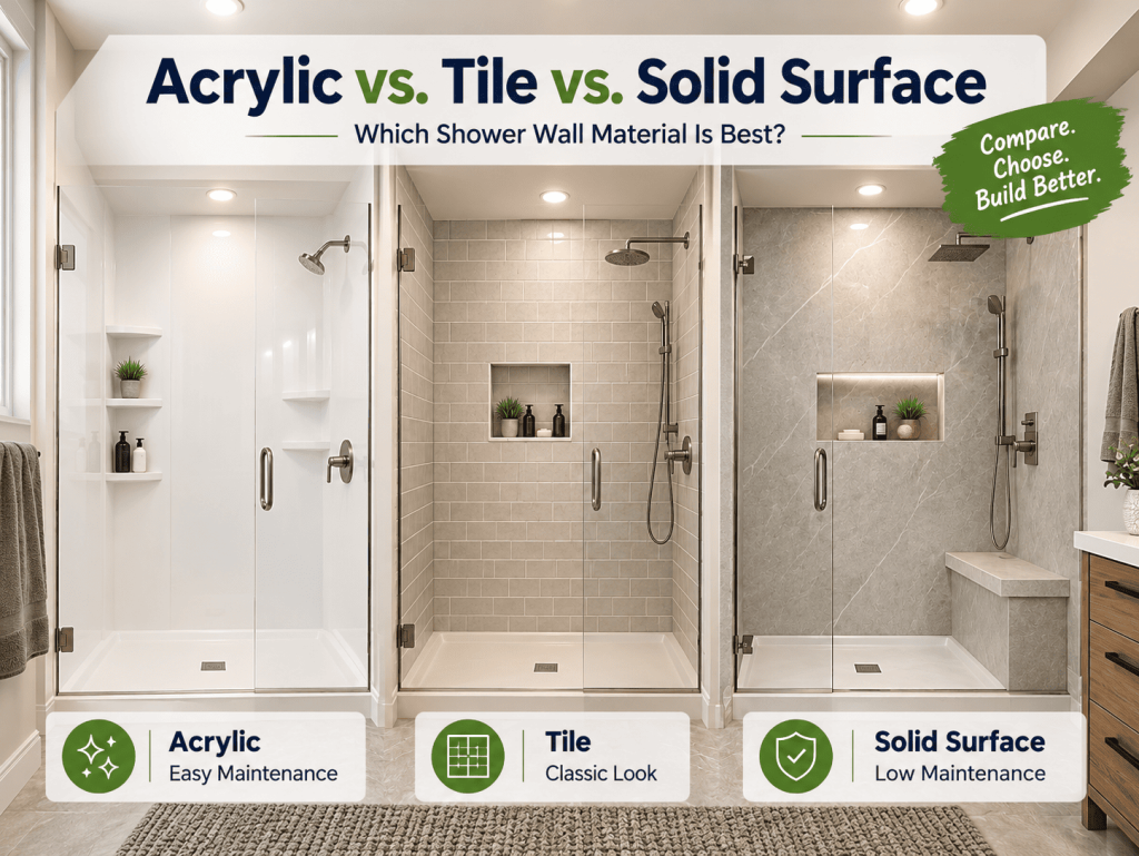 Acrylic vs. tile vs. solid surface shower walls