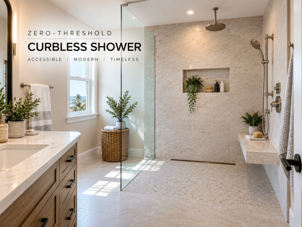 Curbless (zero threshold) shower conversions