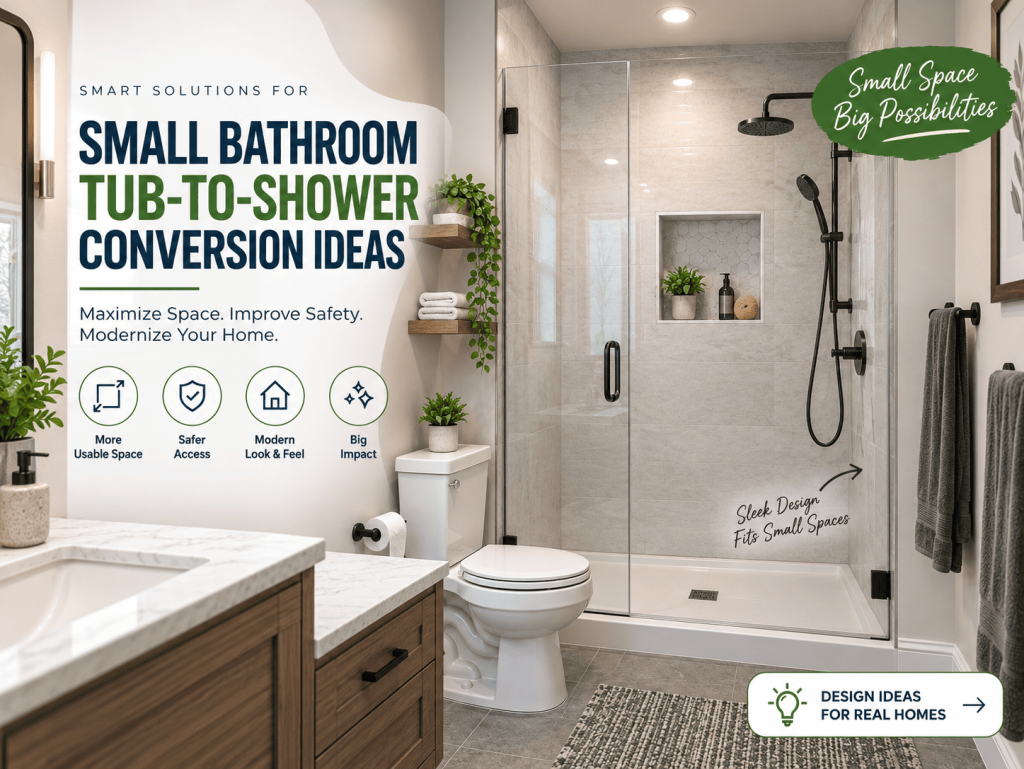 Small bathroom tub-to-shower conversion ideas